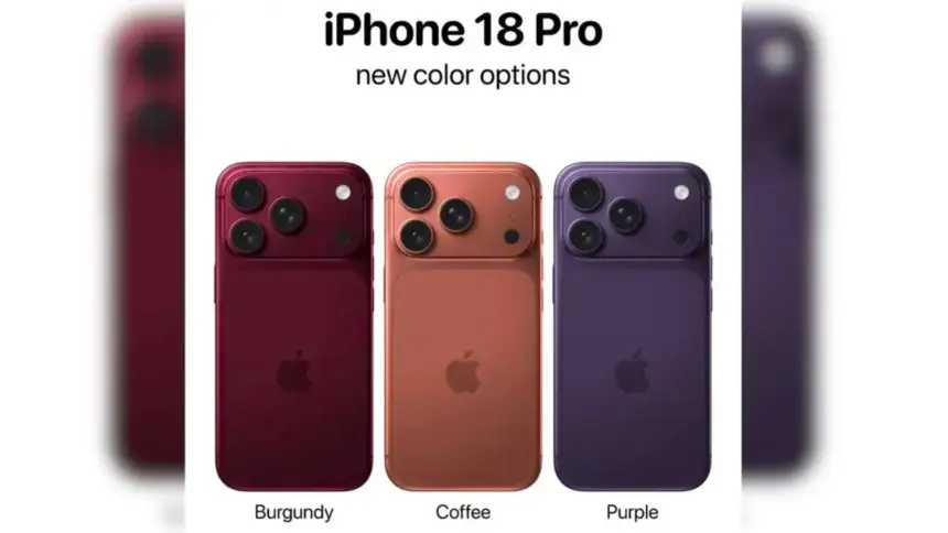 iPhone 18 Pro Colour Leak Stuns Fans: Apple May Drop Black for Burgundy, Coffee & Purple!